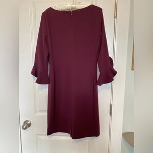 Karl Lagerfeld Paris Lynn Ruffle Dress in Plum Red/Purple Size 10 NWOT